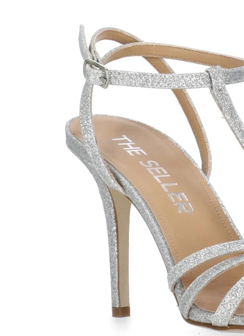 Thumbnail - The Seller Sandalen - Silver Leather Sandals - für Damen