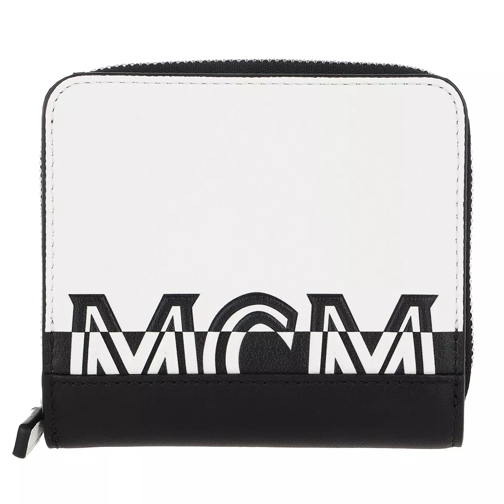 MCM Contrast Small Zip Around Wallet White Portemonnaie mit Zip-Around-Reißverschluss