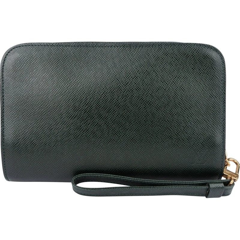 Louis Vuitton Schultertasche Louis Vuitton Green Taiga Leatner Baikal Clutch grün