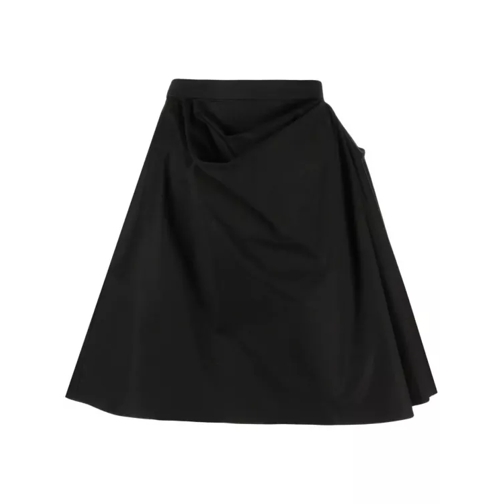 Alexander McQueen Black Draped Cotton Mini Skirt Black 
