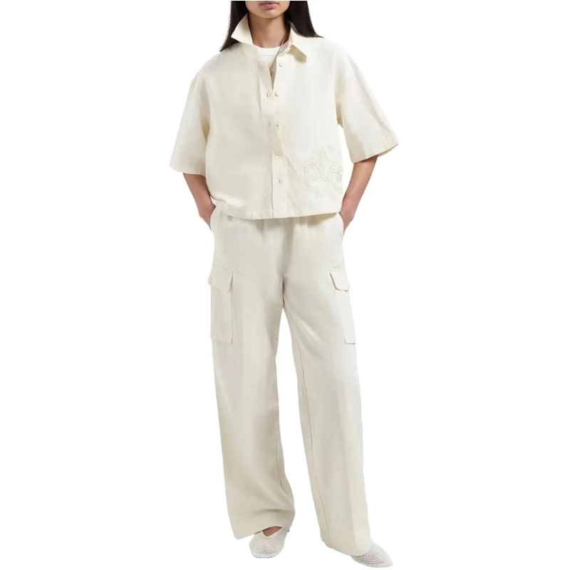 ØLÅF  olaf Cotton Linen Cargo Pants Cargo Off White W210 weiß(Image 3)