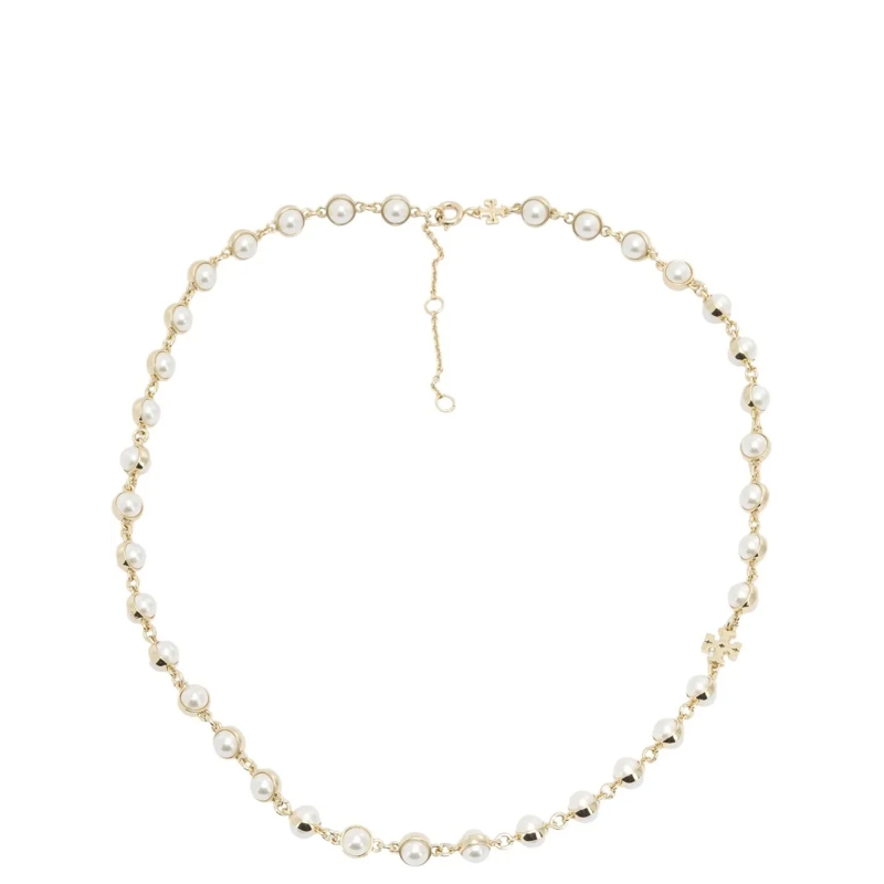 Tory Burch Collier moyen Delicate Necklace With Resin Pearls And Cubic Zirc Not Applicable