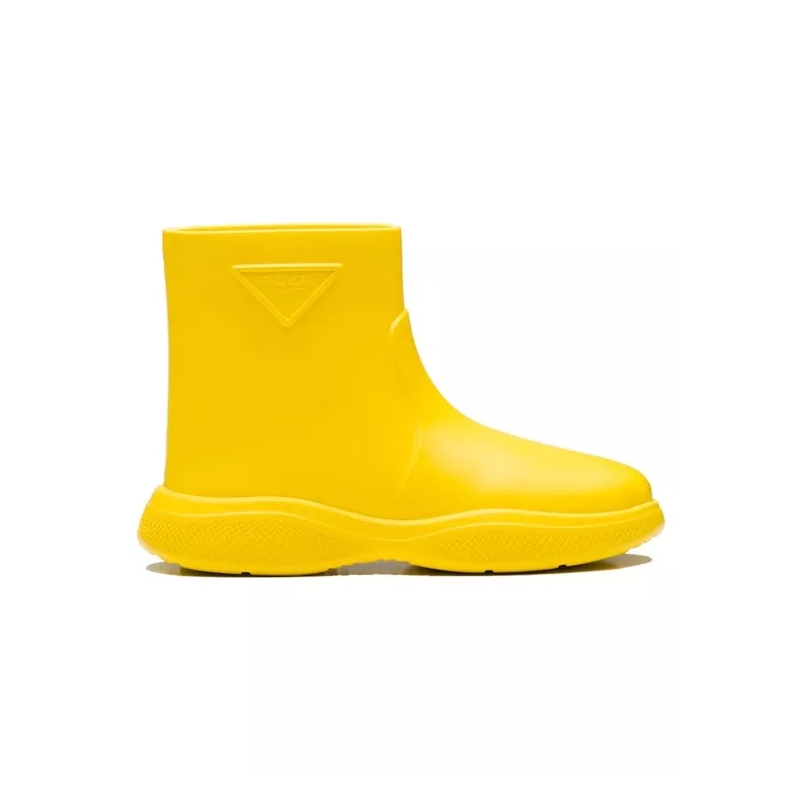 Prada Stiefeletten Logo Rubber Boots Gold