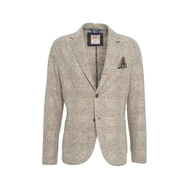 Bob Blazer Single-Button Beige Blazer With Tailored Fit Grey