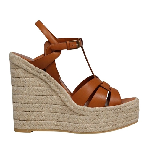 Saint Laurent Sandaal Platform Espadrilles Sandals Brown