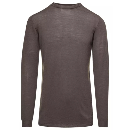 Rick Owens Beige Biker T-Shirt With Long Sleeves In Wool Brown 