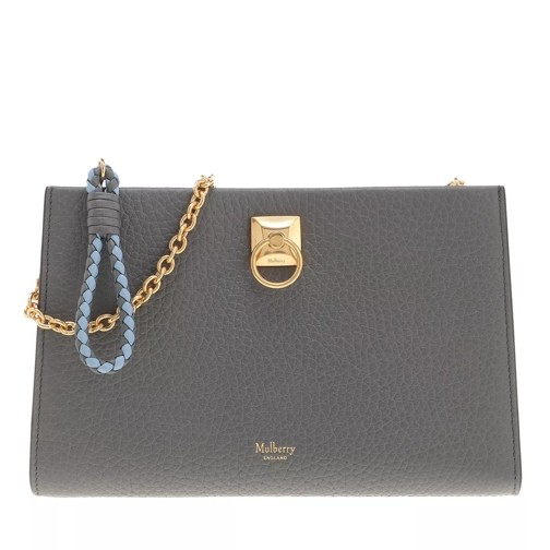 Mulberry Iris Chain Wallet Leather Charcoal Wallet On A Chain
