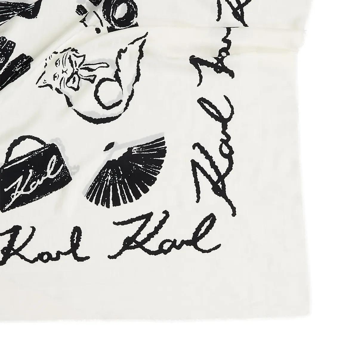 Thumbnail - Karl Lagerfeld Tücher & Schals - K/Signature Tuch mit Allover-Print - Gr. unisize - in Weiß - für Damen