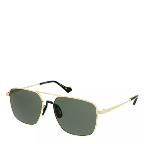 Gucci GG0743S-001 57 Sunglasses Gold-Gold-Grey Lunettes de soleil