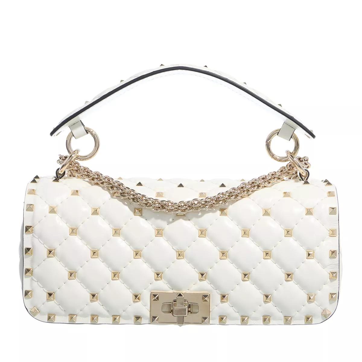 Valentino Garavani Crossbody Bags - Rockstud Shoulder Bag - Gr. unisize - in Creme - für Damen