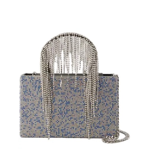 Kara Crystal Mesh Midi Handbag - Leather - Blue Pixel Blue Cross body-väskor