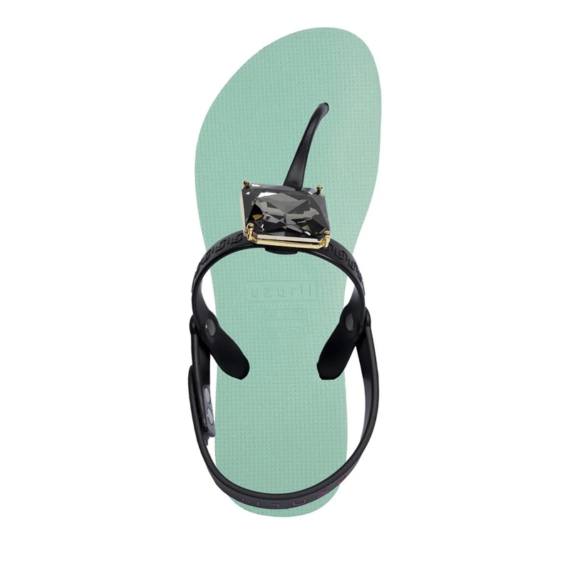UZURII Flip Flops Zehentrenner Selena Diamond Silver mintgrün(Image 3)