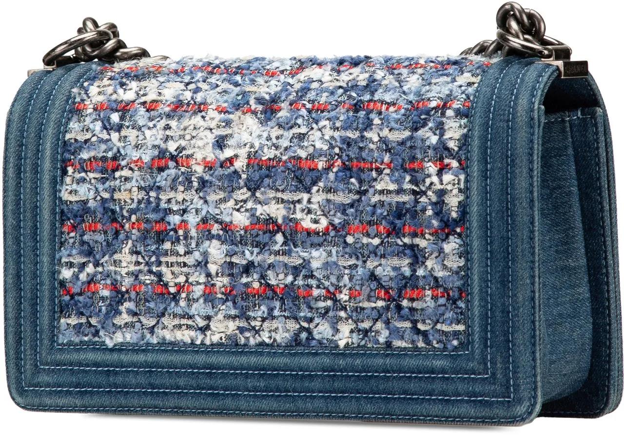 Thumbnail - Chanel Hobo Bags - 2014 Medium Denim and Tweed Boy Bag - Gr. unisize - in Blau - für Damen