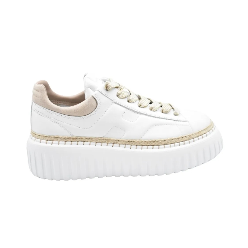 Hogan Ballerines Laced Sneakers With Rope Detail White