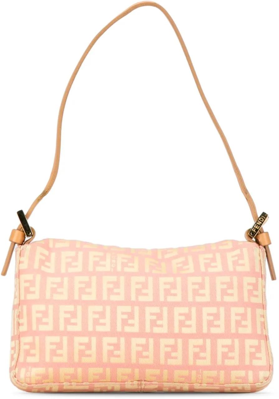 Fendi Hobo bags 2000-2010 Mini Zucchino Canvas Baguette in poeder roze