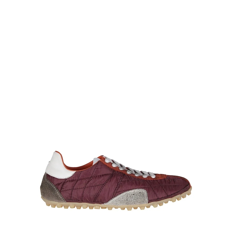 Maison Margiela Low-Top-Sneaker Patchwork Textile Low Top Sneakers Burgundy