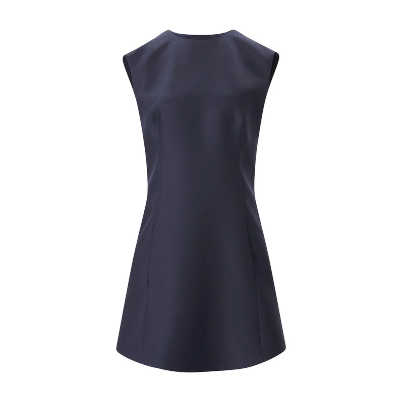 Balenciaga Minikleid Minikleid aus Woll-Seide-Mix dunkelblau