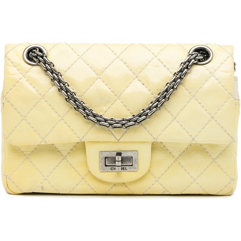 Chanel Schultertasche Mini Reissue 2.55 Patent Double Flap gelb