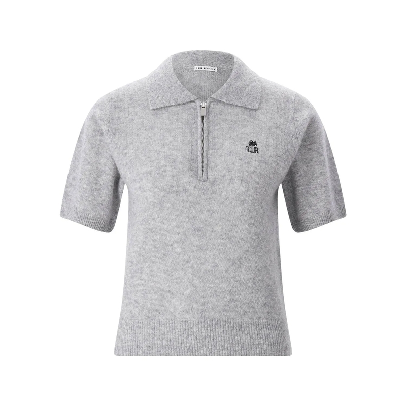 True Religion Poloshirt Strick-Poloshirt AMARA grau(Image 2)