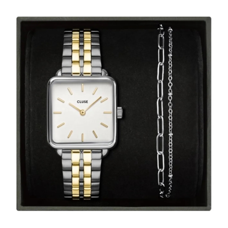 CLUSE Chronograph Gift Set Uhr Silber