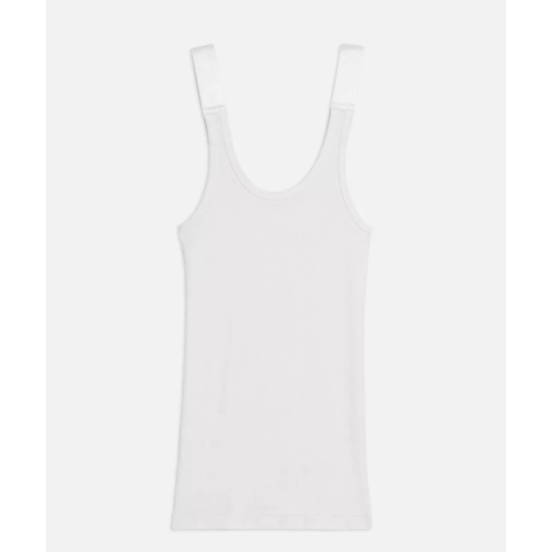 Helmut Lang HELMUT LANG Weißes Tanktop mit Gurtdetails mehrfarbig 