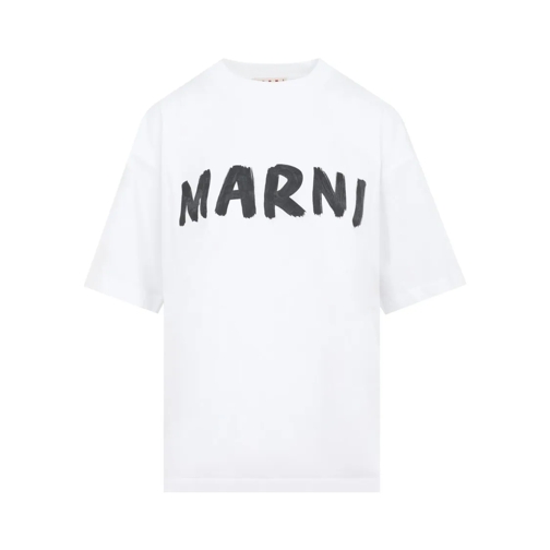 Marni T-Shirts White Cotton Logo T-Shirt White