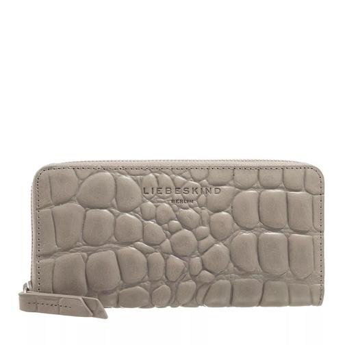Liebeskind Berlin Waxy Croco Gigi Titan Portemonnaie mit Zip-Around-Reißverschluss