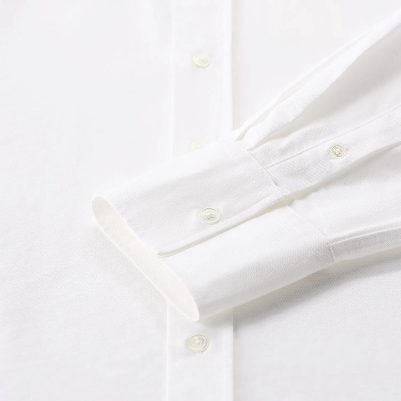 AMI Paris Bluse Cropped Shirt Oxford White(Image 8)