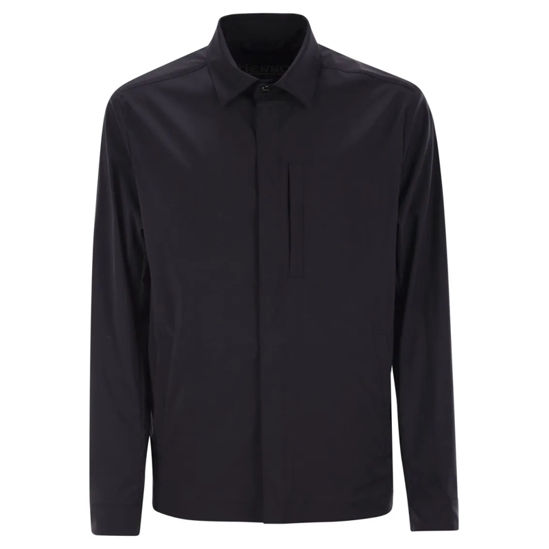 Herno  Shirt-Cut Jacket In Tech Wool Blue
