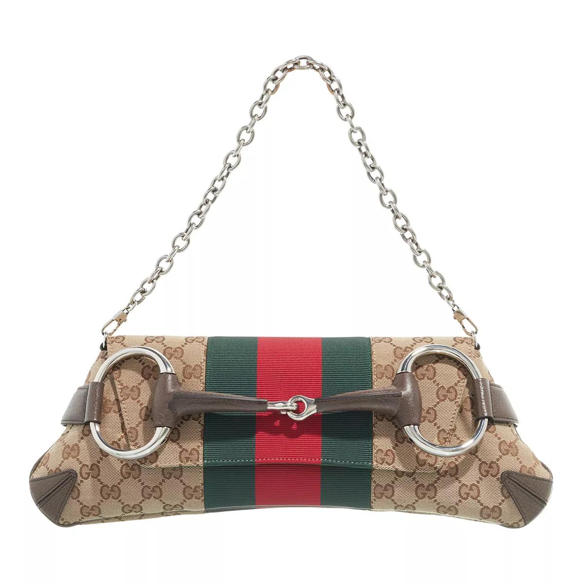 Gucci Hobo Bag - Horsebit Chain Medium Shoulder Bag - Gr. unisize - in Beige - für Damen