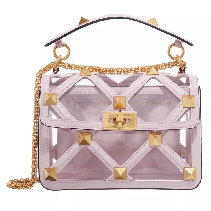 Valentino Medium Garavani Roman Stud Leather Crossbody Bag Pink