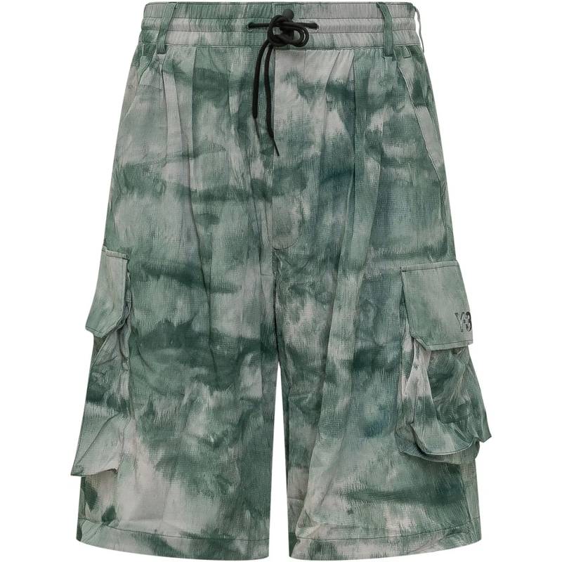 Y-3 Shorts Shorts Cargo Stampa All Over grün
