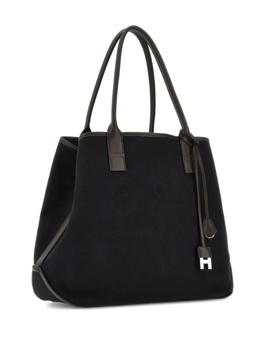 Thumbnail - Hogan Shopper & Totes - Structured Hogan Shopper Bag With Calfskin Accents - Gr. unisize - in Schwarz - für Damen