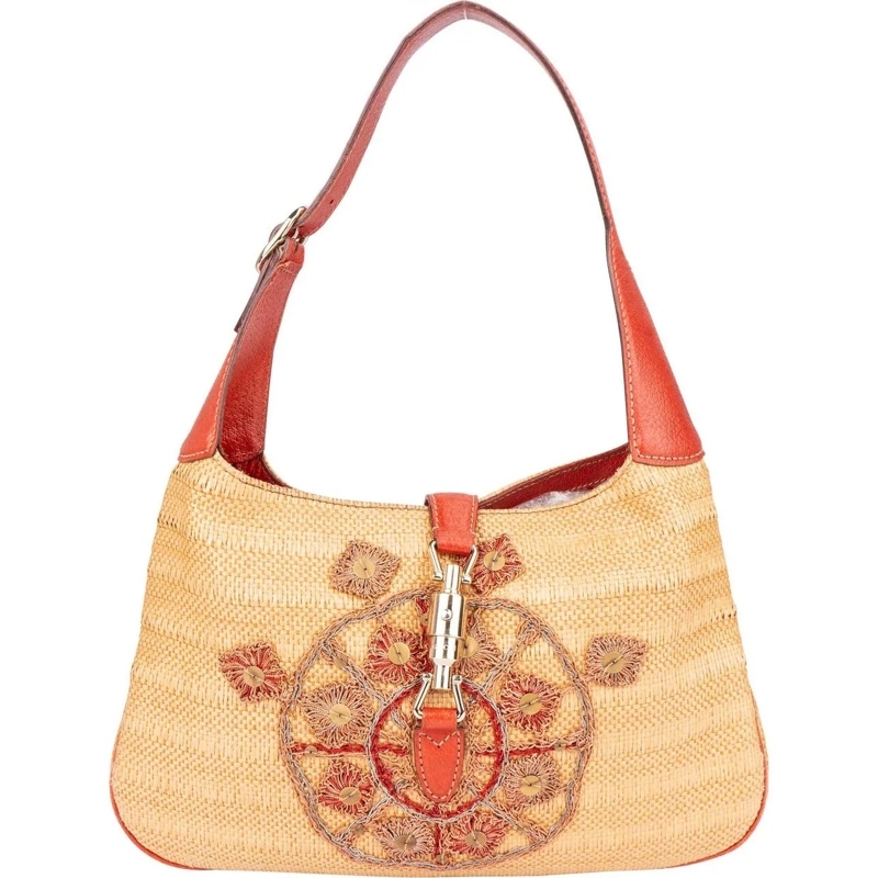 Gucci Schultertasche Gucci Limited Raffia Jackie Handbag mehrfarbig
