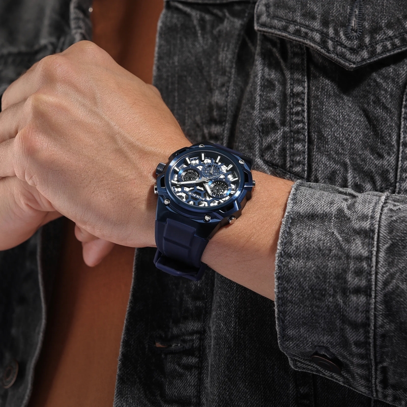 Police Automatikuhr Quarzuhr Challenger blau(Image 5)