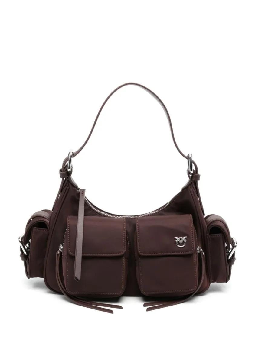 Pinko Crossbody Bags - Brown Recycled Nylon Multi-Pocket Bag - Gr. unisize - in Braun - für Damen