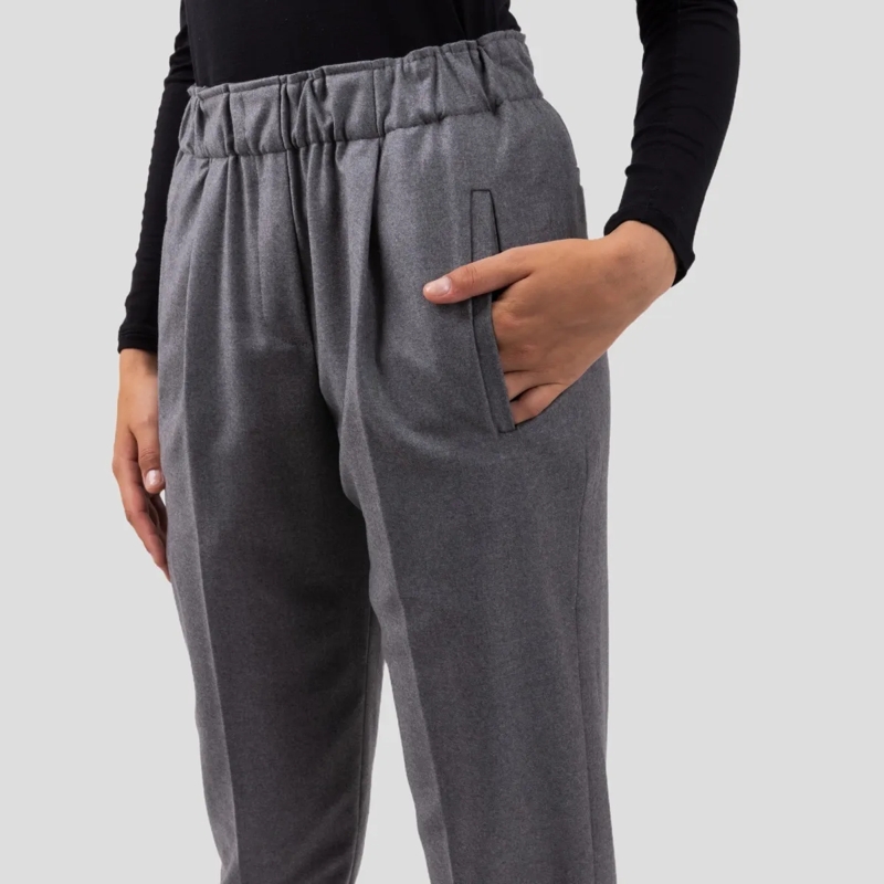 Helene Galwas Hose Hose im Jogger-Stil aus Wolle LOLA grau(Image 4)