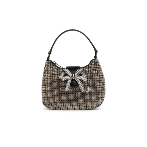 Self Portrait Rhinestone' Silver Polyester Handbag Silver Crossbodytas