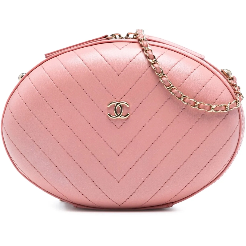 Chanel Sac à bandoulière Chevron Stitched Calfskin La Pausa Evening Bag rose