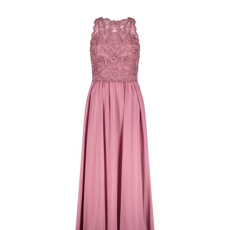 SWING Maxikleid Cocktailkleid mit Paillettenbesatz pink