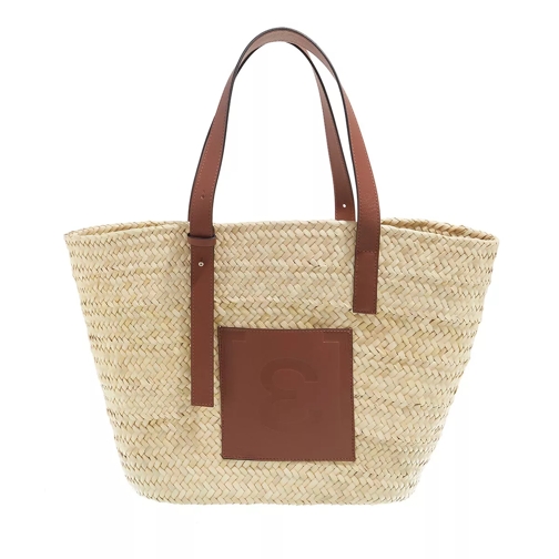 Espadrij l’originale Palmbasket Embossed Cognac Basket Bag