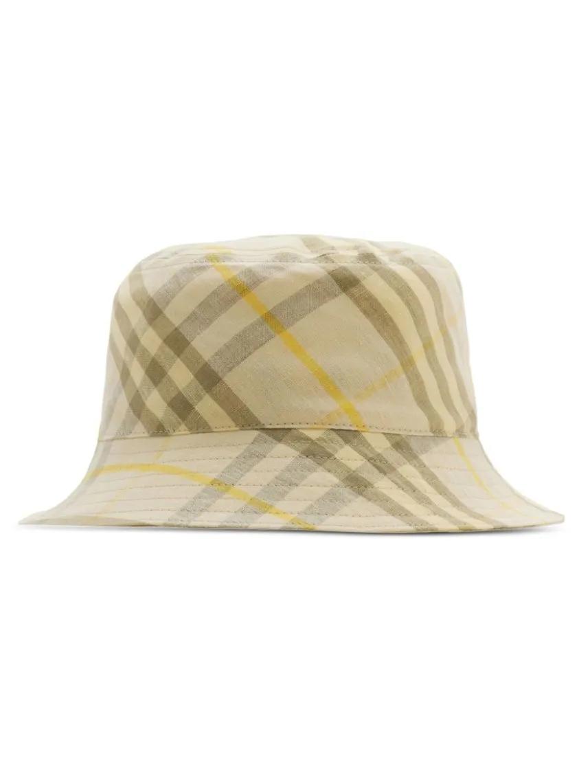 Burberry Mützen - Beige Check Pattern Hat - Gr. M - in Beige - für Damen