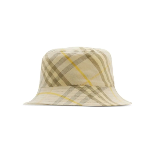 Burberry Hut Beige Check Pattern Hat Neutrals