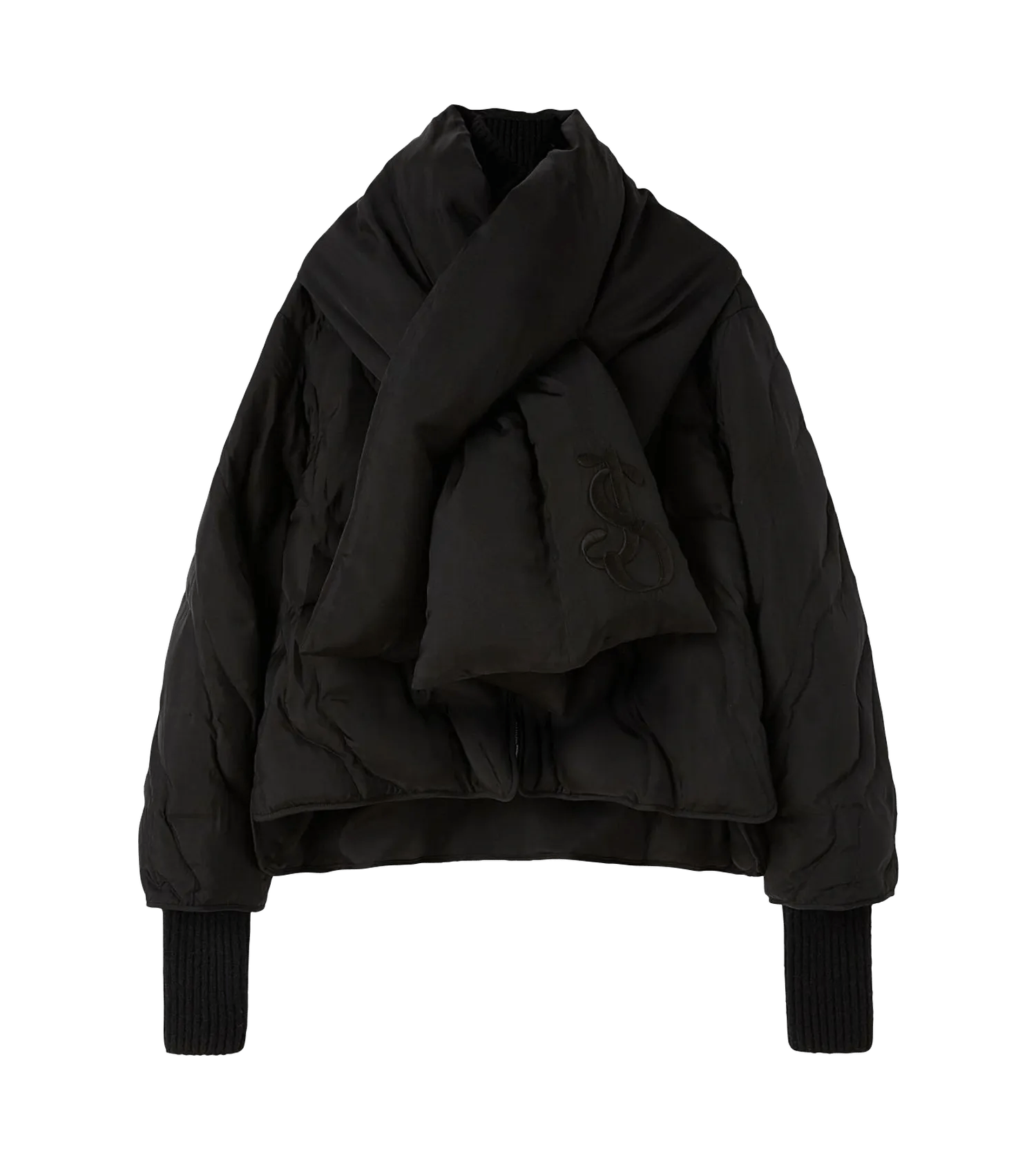 Jil Sander - Jacke mit Logo-Stickerei - Größe 36 - schwarz