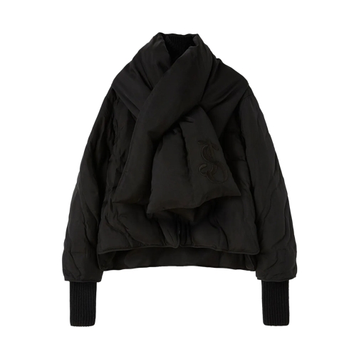 Jil Sander Übergangsjacke Jacke mit Logo-Stickerei black black