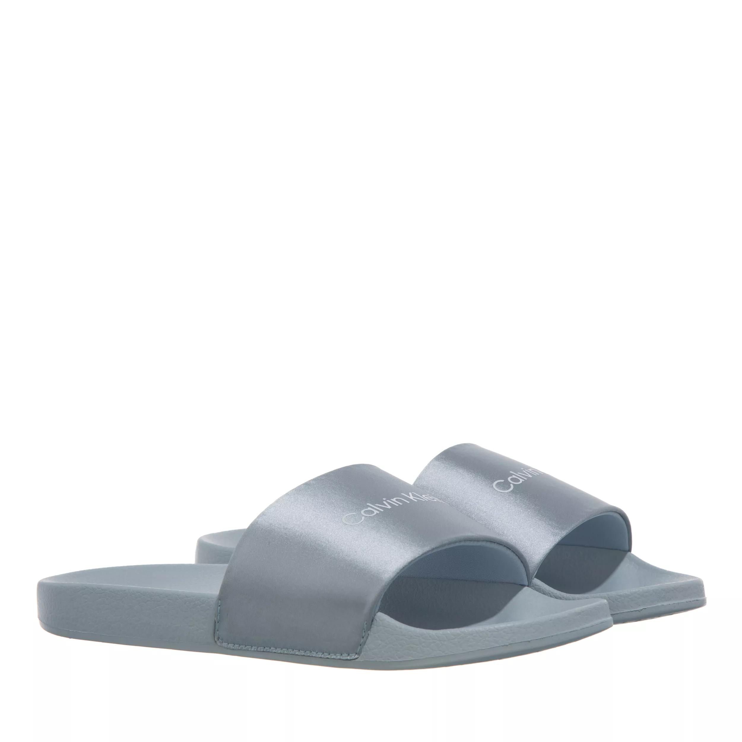 Calvin Klein Pool Slide Satin Pearl Blue White Slide