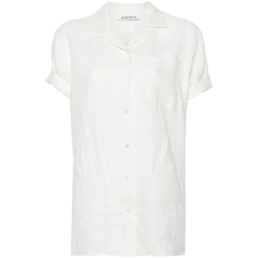 AMOTEA Hemden Ivory White Linen Shirt White