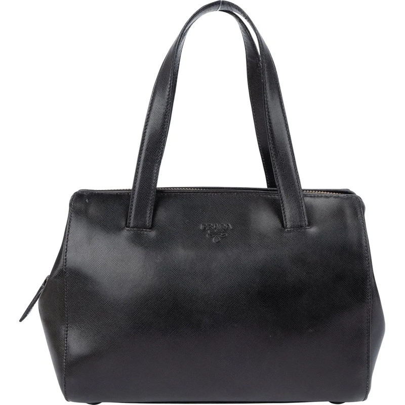 Prada Sac à bandoulière Prada Black Saffiano Leather Handbag schwarz