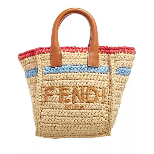 Fendi Mini Sunshine Soft Raffia Bag Natur/Brandy Mini Bag