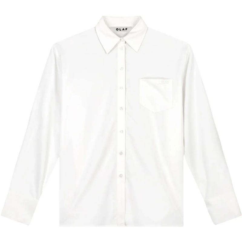 ØLÅF Bluse Olaf Drapey Asymmetric Shirt Blouses Wit W240306 weiß